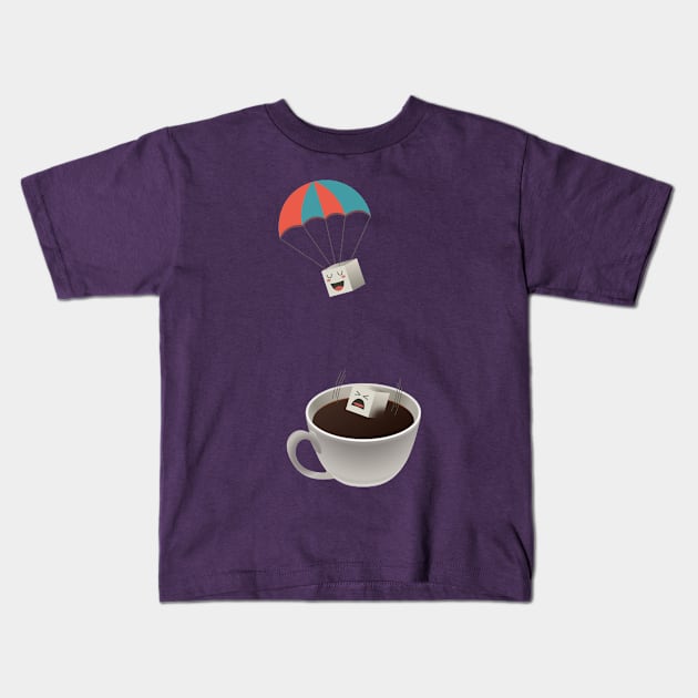 Sugar Cubes Jumping in a Cup of Coffee Kids T-Shirt by sundressed